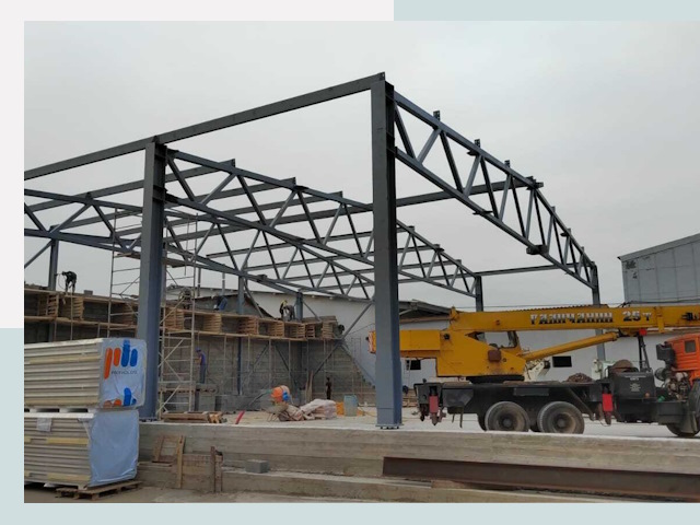 Строительство цехов в Щекино