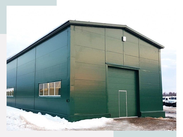 Двускатные ангары в Щекино