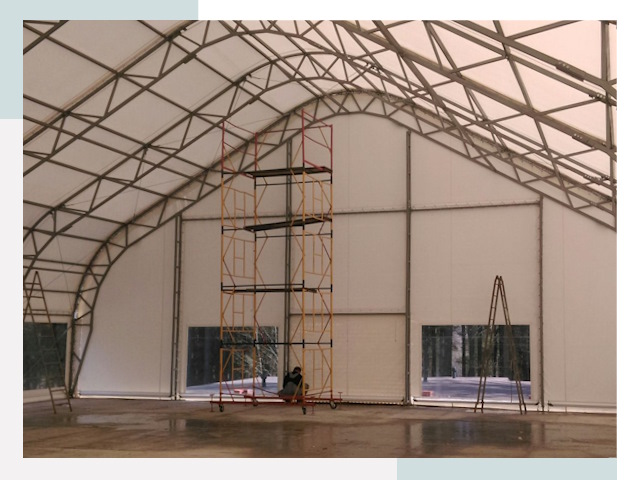 Шатровые ангары в Щекино