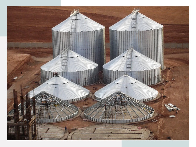 Строительство зерновых силосов в Щекино